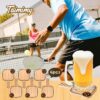 Pickleball Drink Coasters,6/Pack,Pickleball Gift,Funny Coasters Gifts for Pickleball Lovers,Paddle Shape with Handle, Varnished Finish