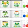 6Pcs Pickleball Gifts Makeup Bags Dink Ball Cosmetic Bags for Women Girls with 6 Pcs Colorful Pickleball Keychain keyring Canvas Zipper Pouch Toiletry Bag for Pickball Fans Friends Lovers