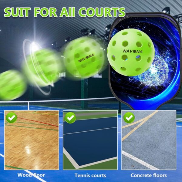 Navona Premium 40-Holes Green Outdoor Pickleball Balls