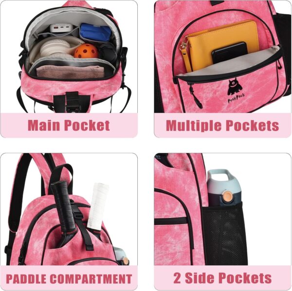 Lightweight Pickleball bag, Canvas Sling Bag - Crossbody Backpack for Men and Women