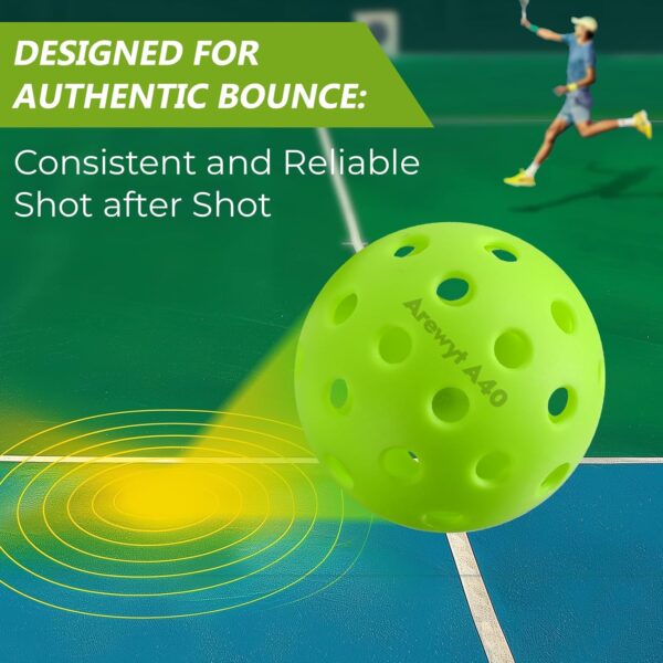 Pickleball Balls, 6 Pack & 12 Pack | 40 Holes, High Visibility & Bounce, Durable for All Paddles & Skill Levels (Neon Green, Orange)