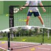 NQV Pickleball Set with Net-10FT Half Court Size Pickleball Net+Wood Pickleball Paddles+Pickle Balls+Ball Retrievers, Portable Outdoor Driveway Indoor for Adults Beginners