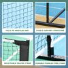 Portable Pickleball Nets Portable with Court Marking Kit, 22 FT USAPA Regulation Size for Full Court System Outdoors Driveway Matches, Easy Setup to Experience Pickleball Game Anywhere