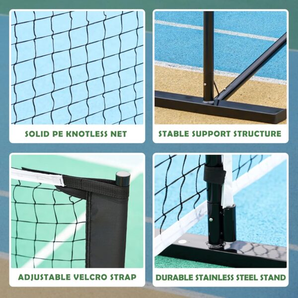 Portable Pickleball Nets Portable with Court Marking Kit, 22 FT USAPA Regulation Size for Full Court System Outdoors Driveway Matches, Easy Setup to Experience Pickleball Game Anywhere