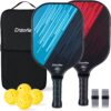 Pickleball Paddles Set of 2, USAPA Approved Carbon Fiber Pickle Ball Rackets 2 Pack, 14mm Polypropylene Honeycomb Core, Lightweight Design, Perfect for Beginners and Advanced Players