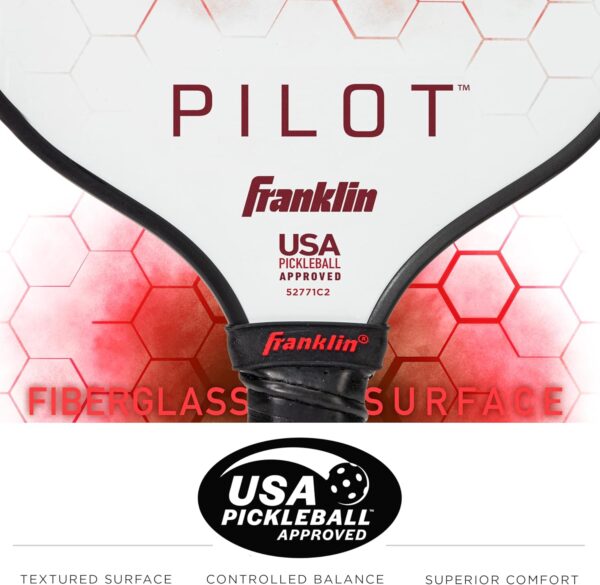 Franklin Sports Pickleball Paddle - Pilot Polypropylene Core Pickleball Racket - Official USA Pickleball (USAPA) Approved Pickleball Paddle - Lightweight Pro Racket - 10mm Thick Core