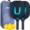 Pickleball Paddles, Graphite Pickleball Paddles Set of 2【Textured High Grit & Spin】【Thermoformed】 USAPA Approved Lightweight Non-Slip Contour Grip Pickleball Rackets Incl. 4 Outdoor Balls & Carry Bag