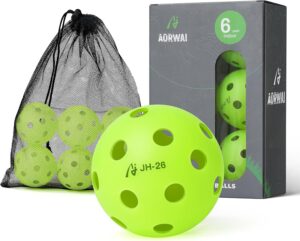 81TNI1QzheL._AC_SL1500_.jpg Pickleball Balls, 40&26-Hole Indoor&Outdoor Pickleball Balls, 6&12 Pack with Portable Mesh Bag, High Visibility Colors, Strong Bounce and Durable, Ultimate Performance for All Skill Levels