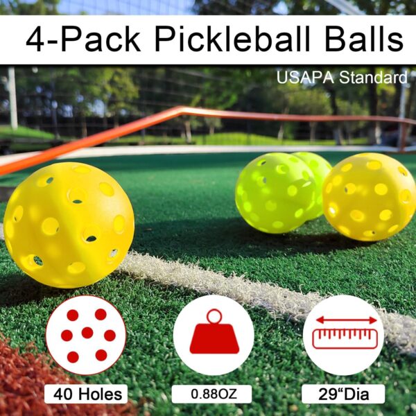 Zdgao Pickleball Net for Driveway with 22FT Regulation Size Pickleball Net, 4 Outdoor Pickleballs and Carry Bag, Weather Resistance Strong Steel Frame