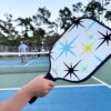 Premium Youth Pickleball Paddle Set, 2 Fiberglass Kids Paddles with Honeycomb Core, Bundle of Lightweight Fiberglass Rackets for Age 4-12, Backpack, 4 Balls, 2 Kids Rackets