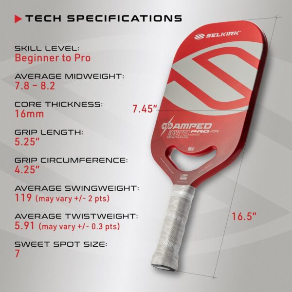 Selkirk Sport Amped Pickleball Paddle | Assembled in The USA | Amped Control or Amped Pro Fiberglass Pickleball Paddle | Unrivaled Precision & Control