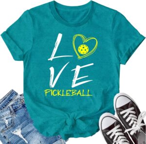 LBP Women Pickleball Shirt Love Pickball T-Shirt Pickleball Lover Player Tee Tops