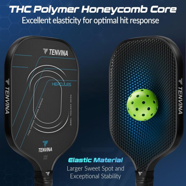TENVINA Pickleball Paddles, Multi-Layer T700SC Textured Carbon Fiber Pickleball Paddle, 4-Types of Shapes and Thicknesses, USAPA Approved Pickle Ball Paddle, Strong Spin and Power Surface