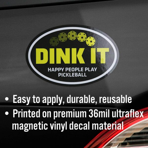 Pickleball Car Magnets - 3 Pack (Includes one of Each Design) - 6"x4" Magnets - Made in USA - for Indoor or Outdoor use.