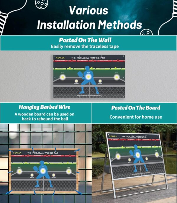 Pickleball Training Pad, Practice Pickleball Dink Skill and Training Aid Equipment for Indoor and Outdoor Training Court