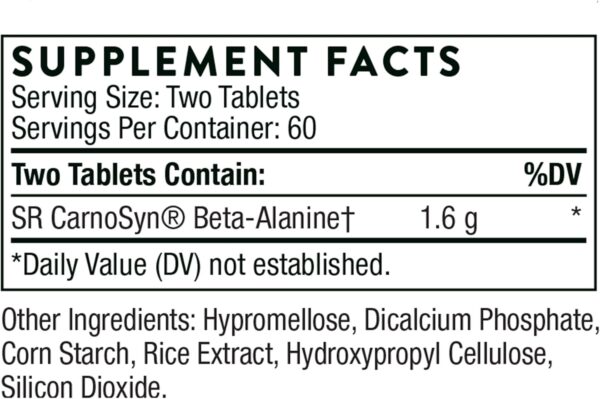 THORNE Beta Alanine Sustained Release - Amino Acid for Muscle Output and Endurance* - NSF Certified for Sport - 120 Tablets - 60 Servings