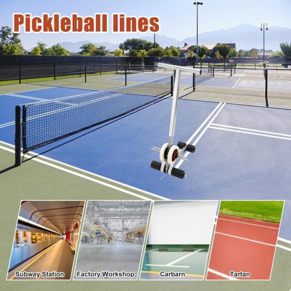 Playing Field Line Striping Machines, with Drawing Circle Kit, Floor Tape Applicator, Pickleball Court Marking Kit for Driveway, Asphalt Or Concrete, Basketball Courts, Road Warning,45cm (45cm)