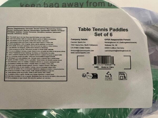 Cannon Sports Table Tennis Paddle - Unbreakable and Weather Resistant for Indoor Outdoor Use