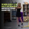 BILLIE JEAN KING'S Eye Coach Family Pickleball Simulator, Pickleball Training Aid, Works in As Little As 10 Sq Ft, Adjustable 32"–39" for Players of All Heights, Yellow and Black