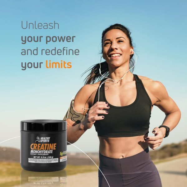 Real Fitness Creatine Monohydrate Unflavored Powder, 5.3 oz - Muscle Growth & Strength Supplement