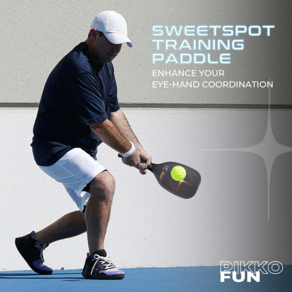 PIKKOFUN Pickleball Training Paddle Kit - Includes 10 Lead Bars & Overgrip for Customizable Weight - T700 Carbon Fiber Pickleball Trainer for Sweet Spot Practice - Extra Long Handle - 16mm Quiet Core