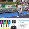 Pickleball Paddles, Graphite Pickleball Paddle Set of 4, Pickleball Set with 4 Pickleball Balls, 4 Replacement Grip,and Bag, Pickleball Rackets for Beginners & Pros