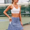 COOrun Tennis Skirt Women 20" Knee Length Golf Skort with Pockets High Waisted Athletic Sports Inner Shorts Skirts S-XXL