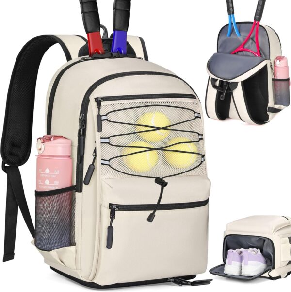 IGOLUMON Tennis Bag Tennis Backpack for Women and Men Racket Bags Holds 2 Racket Insulated Pocket Ventilated Shoe Compartment