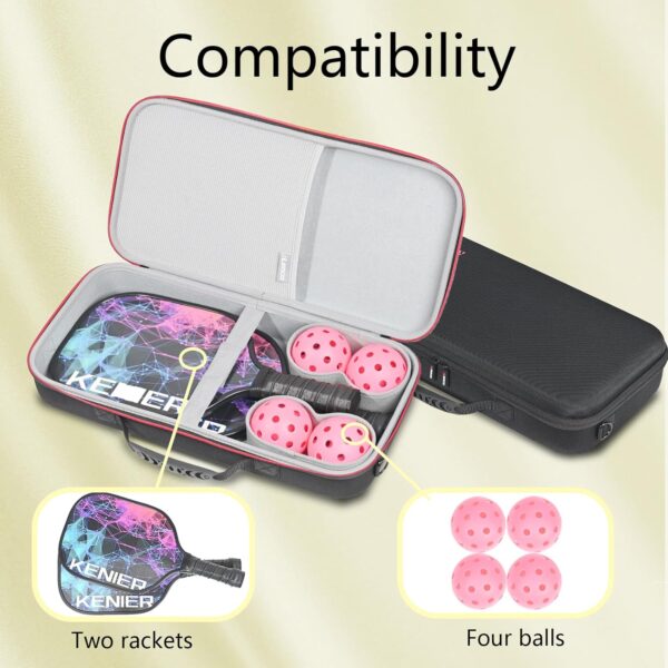 RLSOCO Hard Case for Pickleball Paddles, Portable bag for Men & Women, Fits All Pickleball Paddle Shapes and Sizes, Holds 2 Rackets and 4 ball (Case Only)