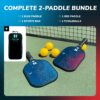 Helium Pro Carbon Fiber Pickleball Paddle Set of 4 - USAPA Certified Pickleball Paddles, High-Spin Texture, Lightweight Honeycomb Core (2 Paddles, 4 Balls, 1 Sports Bag)
