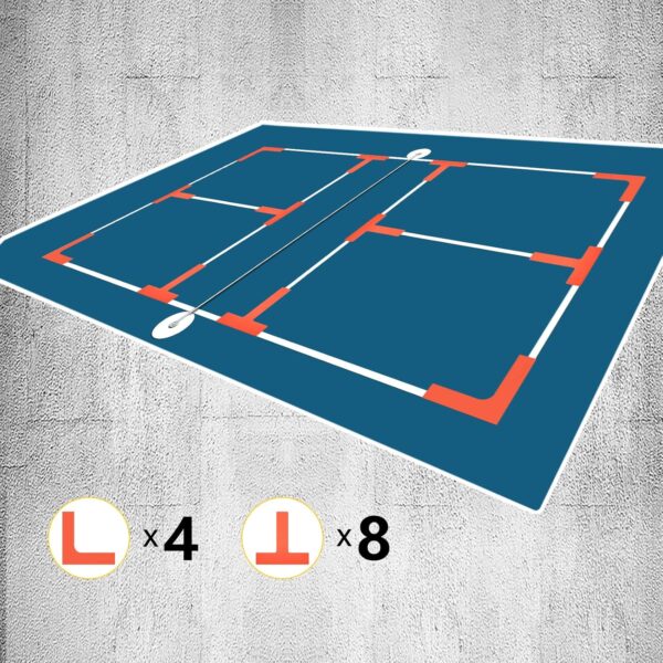 Court Marker Portable Sports Training Set Create Mini Courts with Boundary Markers Ideal for Tennis, Pickleball