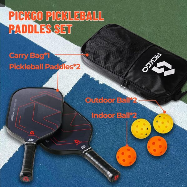 Carbon Fiber Pickleball Paddles Set of 2, USAPA Approved for Power & Control, Pickleball Gifts for Men&Women