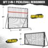 6x6FT Pickleball Rebound Net For Dinks Volleys Hits Training,Angle Adjustable Pickle ball Practice Rebounder Net For Outdoor Indoor Driveway Backyard,2 In 1 Pickleball Trainer For All Players