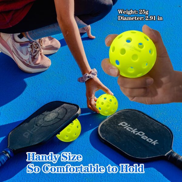 Outdoor Pickleball Balls, 4 Pack| 12 Pack 40 Holes Premium Pickle Balls 2024 Quiet Pickleballs for All Levels Sport Durable and High Visibility Ball Usapa Standard