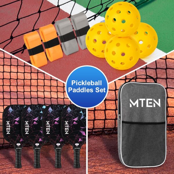 Pickleball Paddles, USAPA Approved Fiberglass Surface Pickleball Set with Pickleball Rackets, Pickleball Paddles Set ​for Men Women