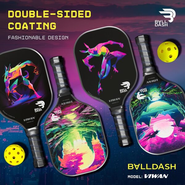 Pickleball Paddles Set of 2 Fiberglass Pickleball Set with 2 Paddles, 4 Balls and Carrying Bag - Lightweight Pickleball Paddle for Beginners & Pro, Adults & Kids Pickleball Gifts