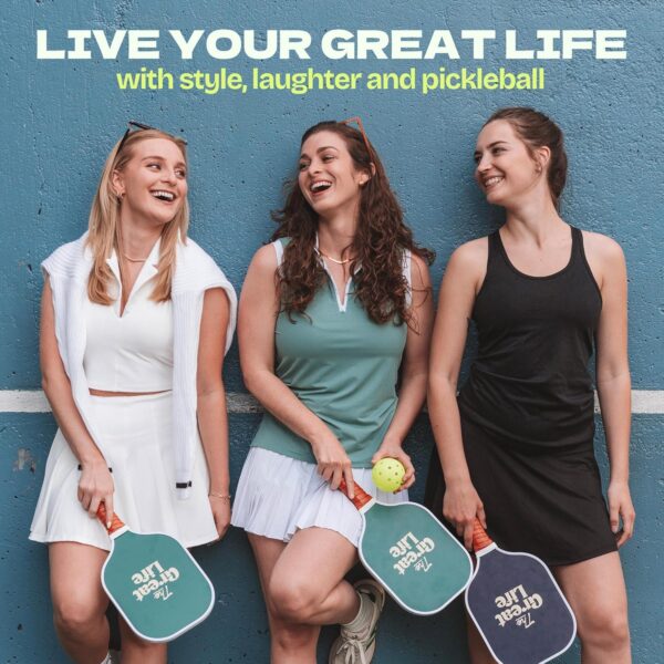 Premium Pickleball Paddle | Carbon Fiber | Beginner Friendly | 6in. Handle | Honeycomb Core | Lightweight | Single Paddle + Paddle Cover Included | Retro & Stylish