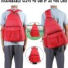 Sports Bag for Pickleball- Large Capacity Sports Bag for 4 Paddles, Adjustable & Multi-Functional - Ideal for Tennis, Squash, Cross-Body Sports Backpack with Fence Hook (Red)