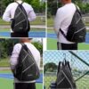 ZOEA Pickleball Bag, Sport Pickleball Sling Bag for Women Man, Adjustable Pickleball Backpack with Fence Hook Water Bottle Holder, Fits 4 Paddles and All Your Other Gear