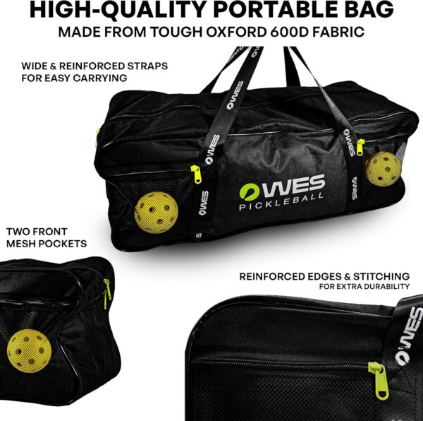 10ft Mini Pickleball Net Set – Half Court Pickleball Net with Ball Holder, Premium Travel Bag & 4 Pickleballs – Easy Setup, Heavy-Duty Frame & Reinforced Fabric Net for Driveway