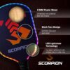SCORPION LED Pickleball Paddles Set of 2 or 1 – Lightweight Rackets with LED Edge Lighting | Carbon Fiber/Fiberglass/Wood Face | Durable Paddles for Women, Men, and Kids | Includes Bonus Accessories