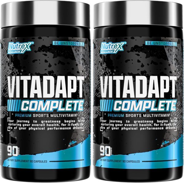 Nutrex Research Vitadapt Sports Multivitamin for Men - 24 Vitamins, KSM-66 Ashwagandha and Minerals for Athletes - Mens Multivitamin (2 Pack)