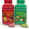Balance of Nature Fruits and Veggies Supplements - Whole Fruit and Vegetable Ingredients for Women, Men, and Kids - 90 Fruit Capsules, 90 Veggie Capsules - 1 Set