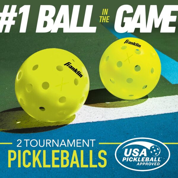 Franklin Sports Pickleball Paddle and Ball Set - (2) Wooden Rackets + (2) Balls - 2 Players Paddle Set - USA Pickleball (USAPA) Approved