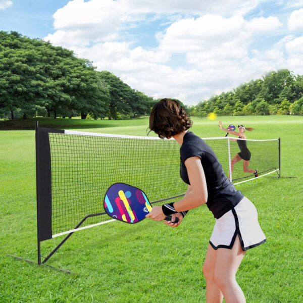 DULCE DOM Pickleball Net Portable Outdoor with Court Marking Kit, 22 FT Pickleball Nets USAPA Regulation Full Size, Pickle Ball Game Net System with Carrying Bag for Driveway Backyards