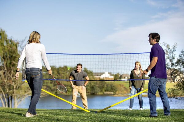 Triumph Sports Multi-Sport Versatile Combo Outdoor Game Net Set Includes Volleyball, Badminton, and Pickleball, Blue (35-7510-2)