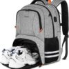 Ytonet Gym Backpack for Men Women, Gym Bags for Men Travel Laptop Backpack with USB Port, Water Resistant Sports Bag Fit 17.3 Inch Laptop, Travel, Workout, Grey