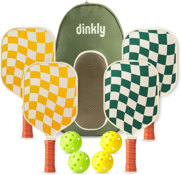 Pickleball Paddles Set of 2/4 - USAPA Approved Graphite/Fiberglass Pickleball Racket, 2/4 Pickleball Rackets, 4 Balls and 1 Portable Carry Bag, Pickle Ball Set for Men Women