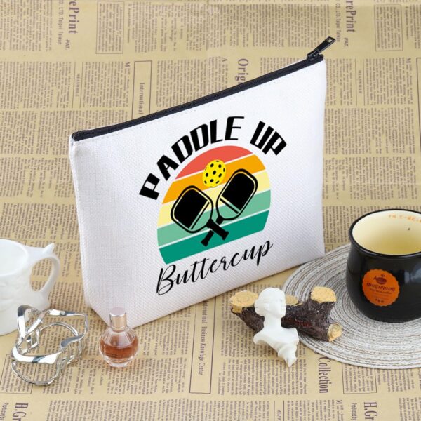 VAMSII Pickleball Player Gift Paddle Up Buttercup Makeup Bag Pickleball Lover Cosmetic Bag Pickleball Merch (Paddle Up Buttercup M)