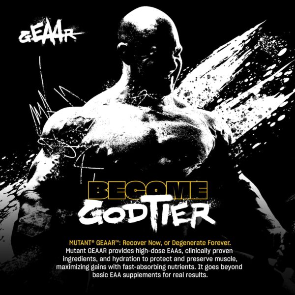 Mutant GEAAR - 9.4g of EAA Powder + Arginine, 7g BCAAs, 4g Leucine, Electrolytes, Coconut Water, No Artificial Colors or Flavors, Delicious Taste - 30 Servings - Rocket Pop - 400g